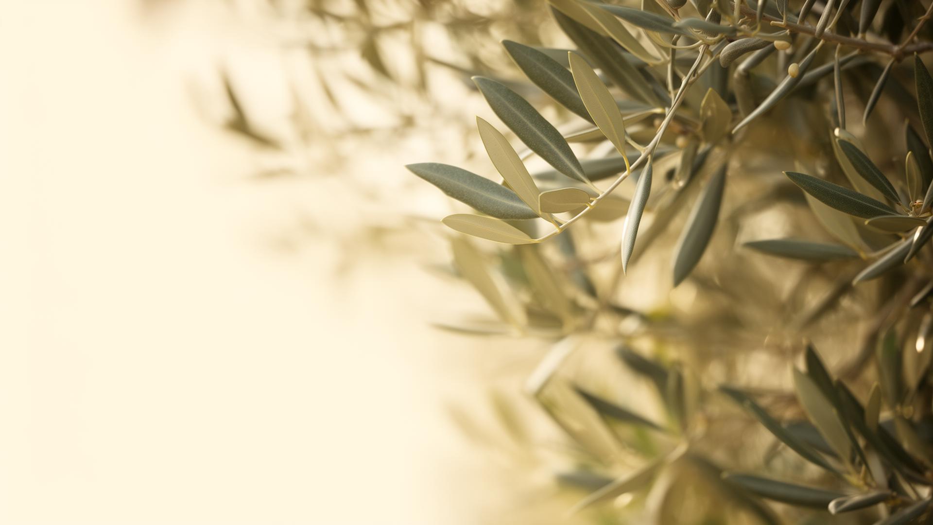 Soft sunlight filtering through olive leaves, evoking a calm therapeutic space
